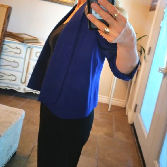 Jones Studio Career Blazer Jacket Sz 6 Petite Blue Office Career Boss Boardroom - Picture 8 of 12